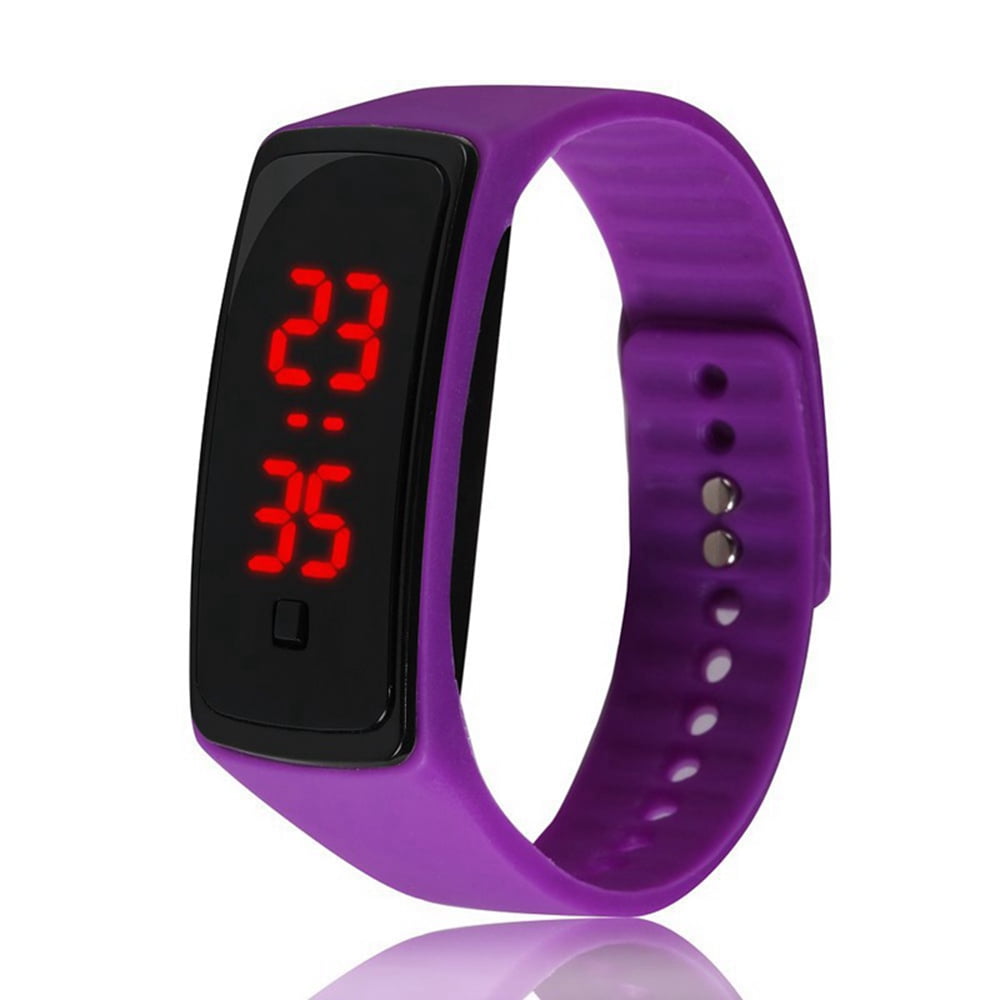 digital led silicone rubber band watches