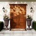 thumbnail image 4 of TopComfy 23.6" Tall Plastic Urn Planters Set of 2, Heavy-Duty Indoor or Outdoor Flower Pots with Drainage Holes and Classic Trophy Design for Porch, Garden & Home, Brown, 4 of 9