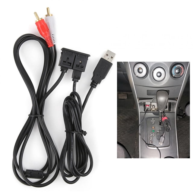 Aramox 3.5mm 3.3ft ABS USB Cable USB Adapter Stereo Adapter -in Connector, Extension Wire USB Stereo Female To 2 Male Cable, Fit For Car Boat Motorcycle