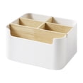 thumbnail image 1 of Creative Wood and Plastic Desktop Storage Basket Multi-compartment Storage Box Household Organizer for Home Office, 1 of 6