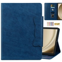 Dteck for iPad Pro 13 Inch Case (2024), Leather Folio Cover Auto Wake/Sleep with Card Slots, Multi-Angle Viewing Stand,Blue