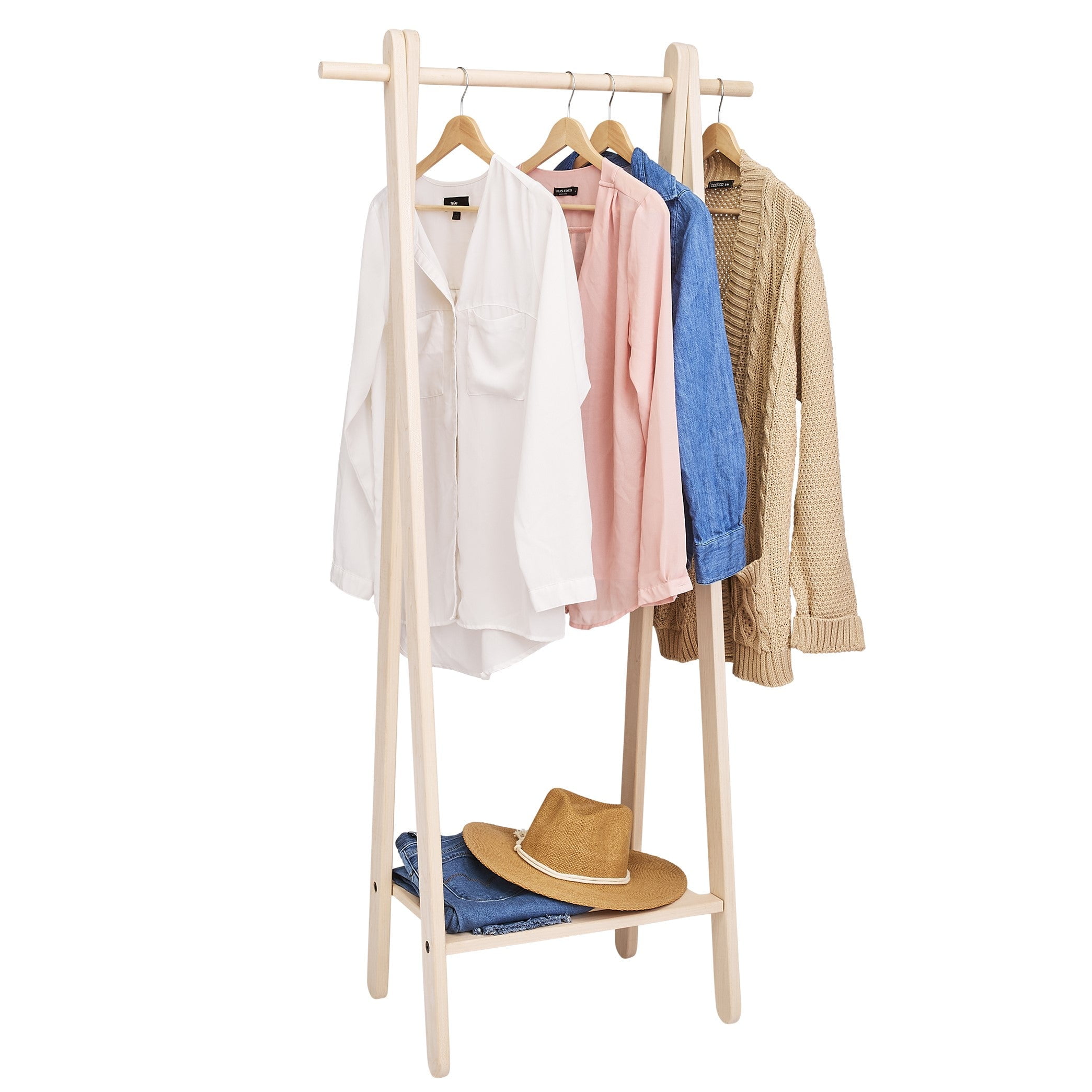 Handcrafted Maple Garment Rack - Sleek & Stylish Clothing Storage, Home Organization, Boutique Display, Coat Rack, Laundry Room Decor - Made in the USA (Medium)