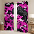 thumbnail image 2 of Feelyou Cartoon Pink Gamepad Blackout Curtains Set of 2 (52x84 Each), Chic Camouflage Camo Window Curtains, Teens Kids Boys Girls Curtains and Drapes, Black Out Curtains Decor, 2 of 6
