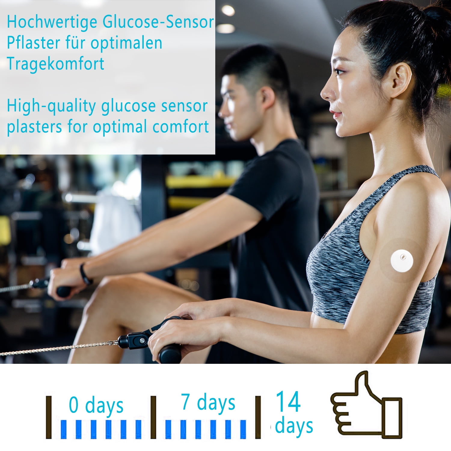 Waterproof Freestyle Sensor Covers for Libre 3, Latex-Free Medical Adhesive Patches for Libre 3, Precut CGM Tape with No Glue on The Center, Continuous Protectionfor 14 Days