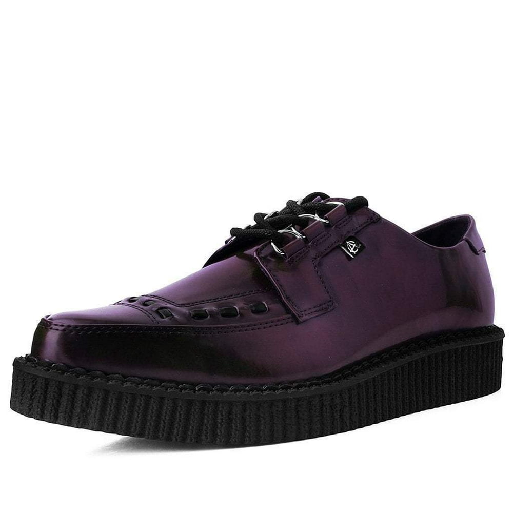 Anarchic Creeper Shoes Burgundy Rub Off Pointed Anarchic
