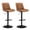 Caramel Brown, variant on VASAGLE Bar Stools, Set of 2 Swivel Bar Chairs, Adjustable Height, Quilt, Synthetic Leather Kitchen Stools with Back and Footrest, Steel, Ink Black