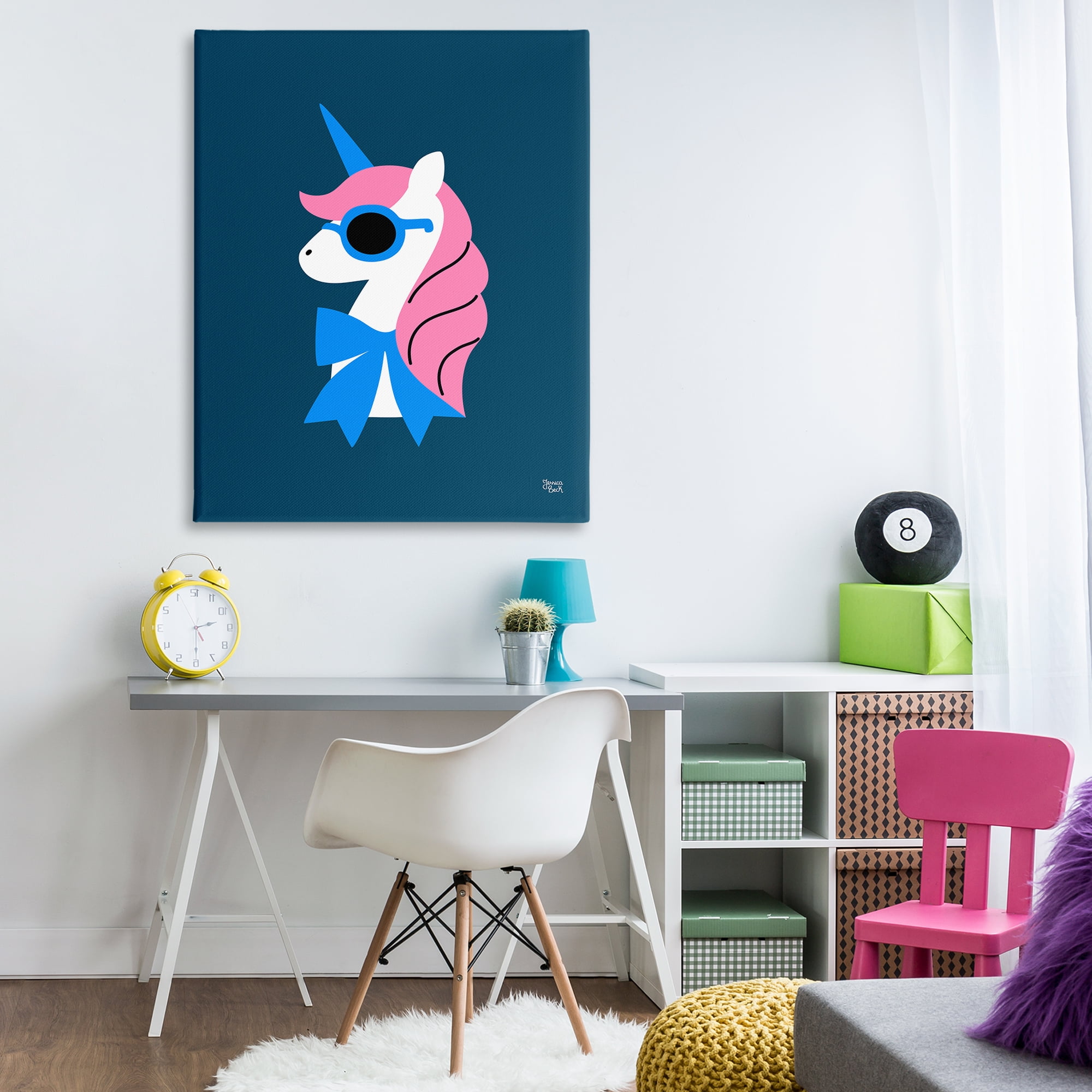 Stupell Industries Stylish Unicorn in Sunglasses Fantasy & Sci-Fi Painting Wrapped Canvas Art Print Wall Art, 36 x 48
