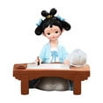 thumbnail image 3 of Estatua de resina de niña con luz, juguete de muñeca, decoración étnica popular de oficina Azul, 3 of 9