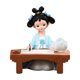 thumbnail image 3 of Estatua de resina de niña con luz, juguete de muñeca, decoración étnica popular de oficina Azul, 3 of 9