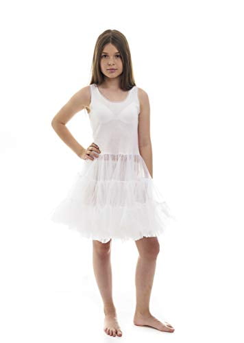 Girls Full Slip Underskirt Cling Resistant Petticoat White Size 5 & 16 
