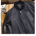 thumbnail image 6 of New Men's Spring Autumn Fall Coat Male Baseball Jacket Genuine Cow Leather Wool Blended Patchwork Grey Black Plus Big Oversized 2XL 3XL 4XL 5XL XXXXXL,Grey,3XL, 6 of 12