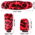 thumbnail image 3 of Elastic Leopard Pattern Winter Warm Car Steering Wheel Cover with Handbrake Gear Shift Cover Set Universal Red, 3 of 5