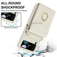 thumbnail image 6 of ELEHOLD Luxury Wallet Case for Samsung Galaxy Z Flip 4,with Organ Card Slots RFID Blocking Metal Ring Holder Crossbody Shoulder Strap Leather Purse Case for Women Girls,White, 6 of 7