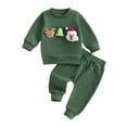 thumbnail image 2 of Gzhioc Toddler Baby Gilrs Boys Christmas Outfit 6 12 18 24 Months 2T 3T 4T Tree Santa Claus Crew Neck Long Sleeve Pullover and Pants 2 Pcs Clothes Set, 2 of 8