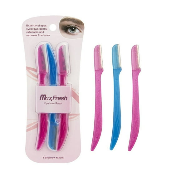 Silk Touch-Up Multipurpose Exfoliating Dermaplaning Tool, Eyebrow Razor, and Facial Razor with Precision Cover, 3 Count