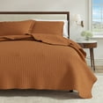 thumbnail image 5 of Great Bay Home Detailed Channel Stitch Microfiber All-Season Quilt Set With Shams (King, Copper), 5 of 6
