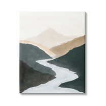 Stupell Industries Flowing River Nature Landscape Foggy Distant Mountain Painting Gallery Wrapped Canvas Print Wall Art, Design by JJ Design House LLC