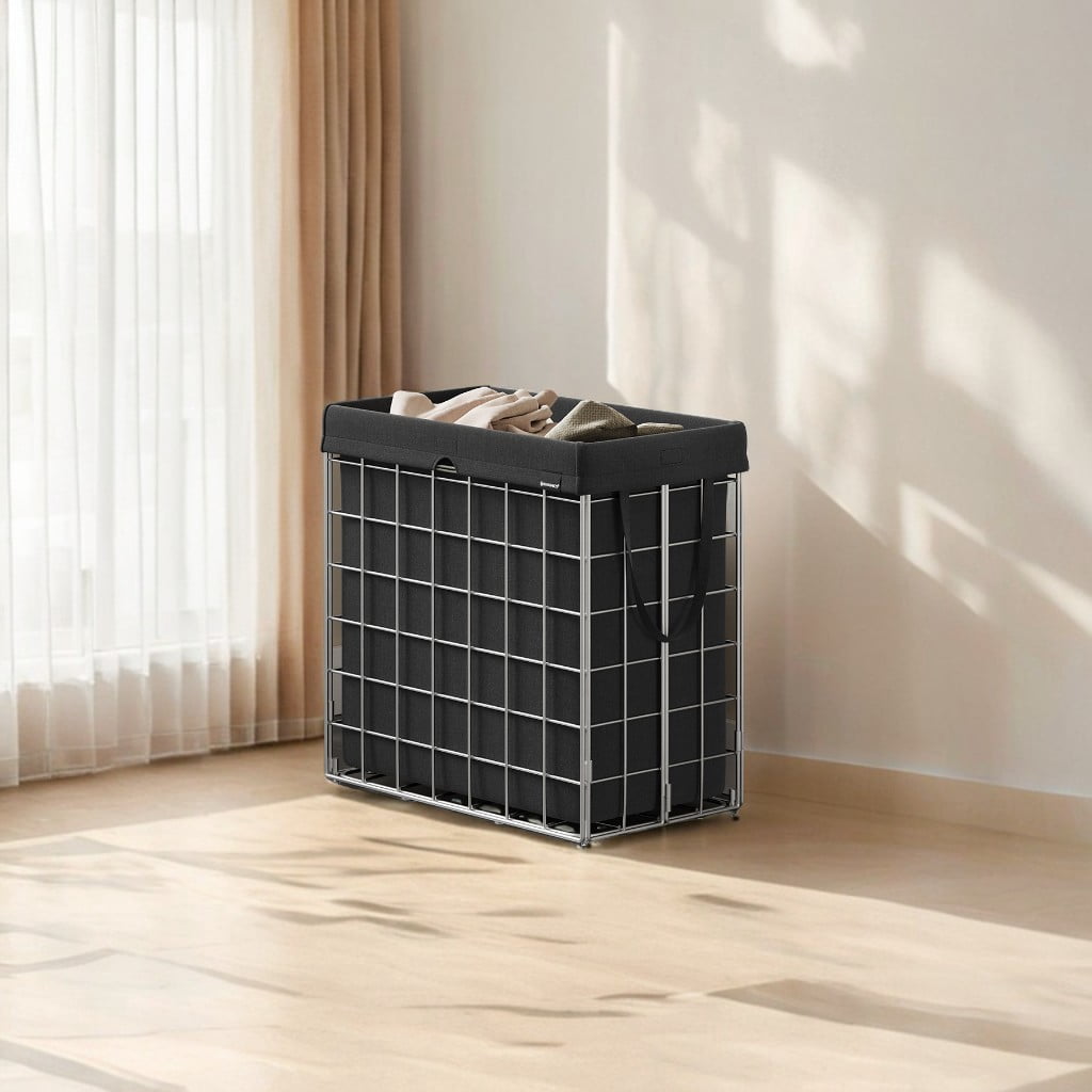 Laundry Hamper with Removable Washable Liner, 29 Gal. (110L) Collapsible Clothes Basket with Metal Wire Frame Laundry Bin