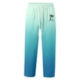 thumbnail image 4 of Men's Summer Gradient Hawaiian Coconut Tree Print Casual Pants Sky Blue XXXL, 4 of 4