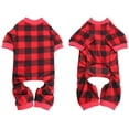 thumbnail image 6 of 100% Cotton Buffalo Plaid Dog Clothes Puppy Pajamas Pet Apparel Cat Onesies Jammies Doggie Jumpsuits,Pet Pajamas for Dogs Red Plaid Sweaters Soft Clothes, 6 of 9