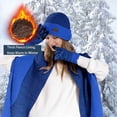 thumbnail image 4 of UJNDER Slouchy Hat Winter Knitted Hat Scarf and Glove Sets Ideal for Both Men and Women Blue, 4 of 5