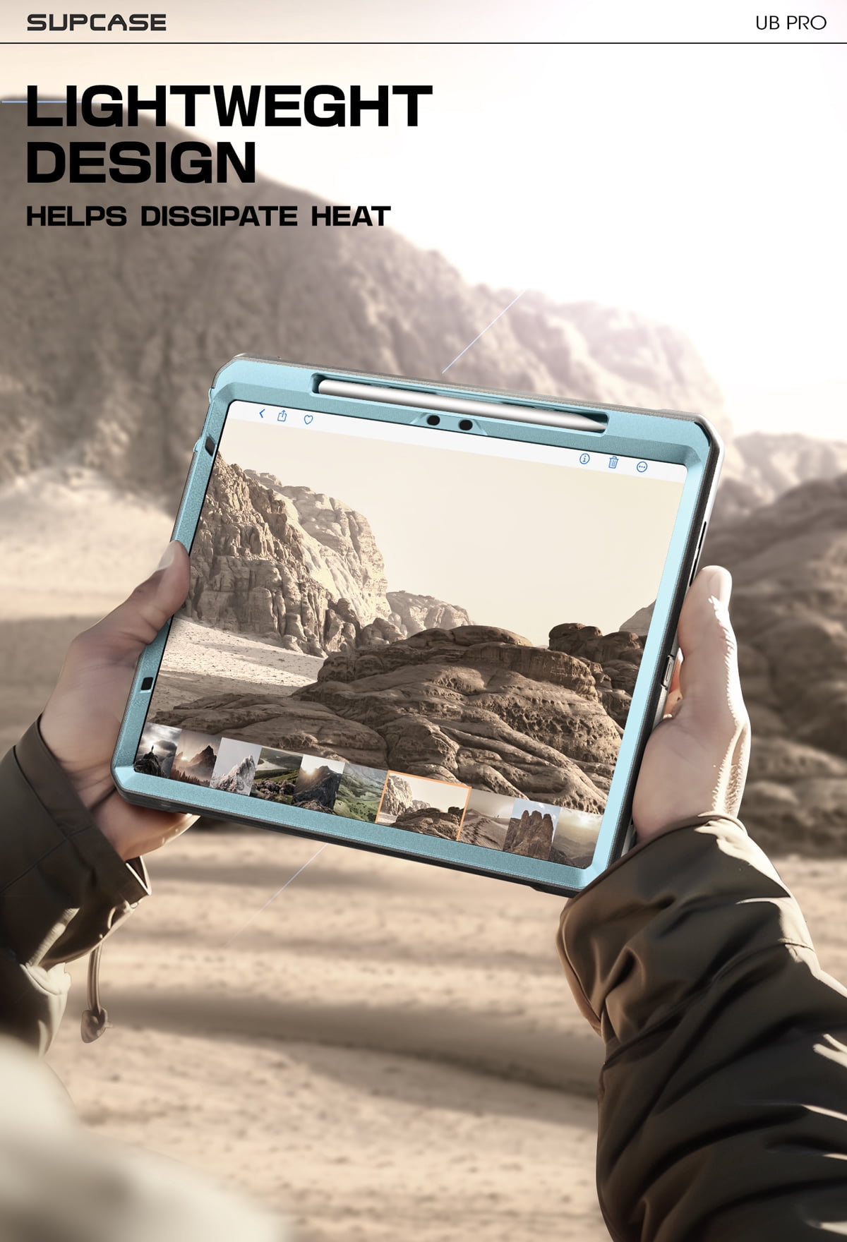 SUPCASE for iPad Air 11 Inch Case 6th Generation M2 2024, [Built-in Screen Protector & Pencil Holder & Stand] Full-Body Rugged Cover for iPad Air 6th/5th/4th Gen (11/10.9 Inch, 2024/2022/2020), Blue