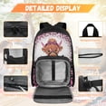 thumbnail image 3 of KUIFORTI Brown Cow School Bag with Lunch Bag Backpack for Boy Kid Backpack Set of 4 Pencil Pouch Suitable for Elementary Primary Middle School Back to School Essentials Gifts, 3 of 7