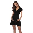 thumbnail image 1 of asdoklhq Maternity Dresses for Women,Women's Pregnancy V Collar Dress Maternity Summer Solid Color Short Sleeve Dress, 1 of 1