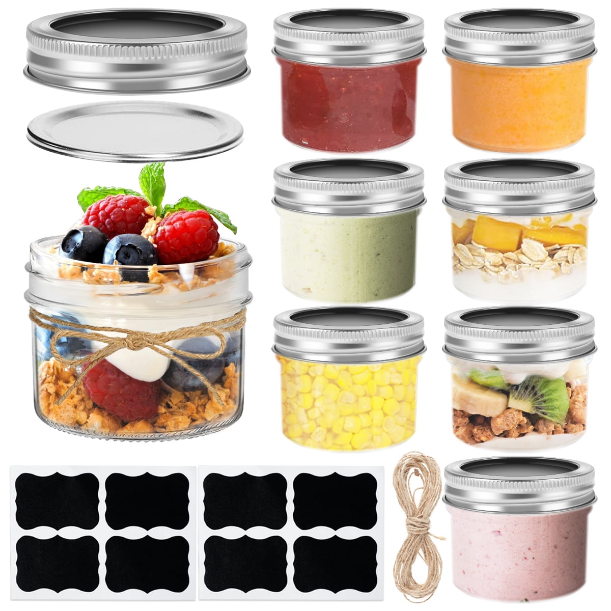 6Oz Glass Jars with Lids,Spice Jars,Small Mason Jars Regular Mouth,Mini  Canning
