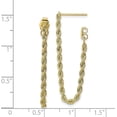 thumbnail image 4 of 14k Yellow Gold Polished Rope Dangle Earrings - 34.6mm, 4 of 6