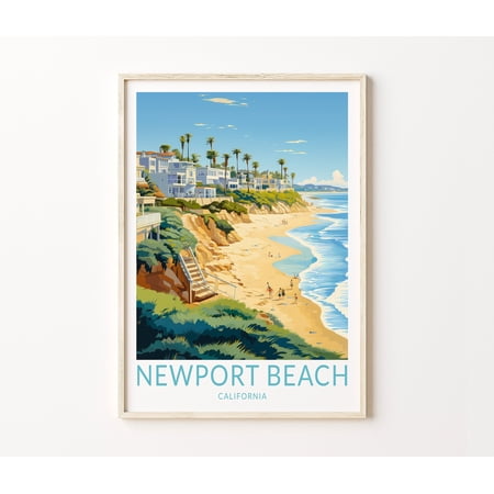 POSTER Newport Beach California Travel Print, Newport Beach Poster Print, Newport Beach Wall Art, California Coast Wall Decor-UNFRAMED