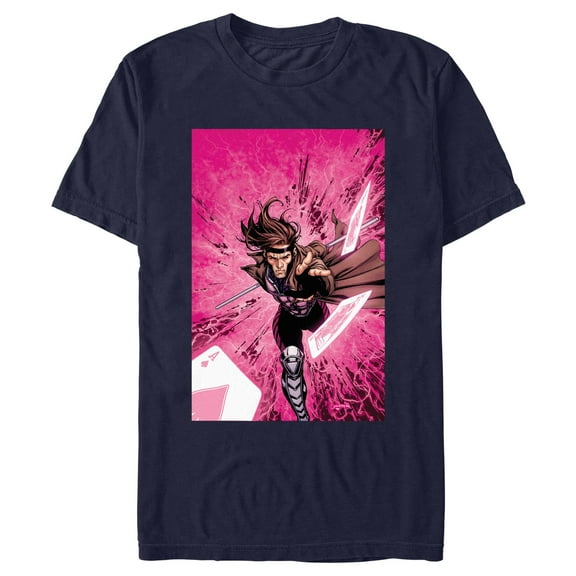Men's Marvel X-Men '97 Gambit Pink Cards  Graphic T-Shirt