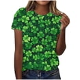thumbnail image 2 of Uootdi St Patricks Day Shirt Women Crewneck Pullover Tees Funny Clover Print Short Sleeve Tops Lucky Irish Shamrock T Shirts Gift, 2 of 6