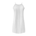 thumbnail image 4 of Siilsaa Maxi Dress for Women Women Summer Casual Sleeveless Sundress Aline Flowy Tiered Maxi Long Beach Dress Vacation Outfits White,S, 4 of 5