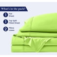 thumbnail image 3 of Top Split King Sheet Set for Adjustable Beds – 100% Egyptian Cotton, 800 Thread Count, 4-Piece Bed Sheets, Deep Pockets Fit up to 15", Parrot-Green Solid, Split 34" from Top, 3 of 5