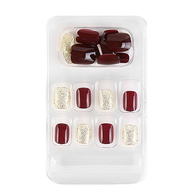 relayinert False Nail Removable Wearable Simple to Apply Smooth Surface Various Shapes Fake Fingernail Strong Viscosity Charming Paster 10