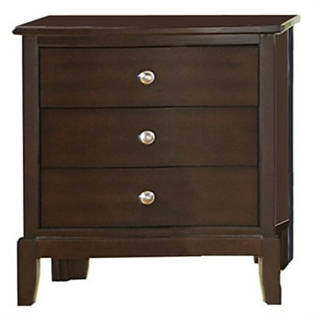 homelegance cotterill 3-drawer nightstand, cherry
