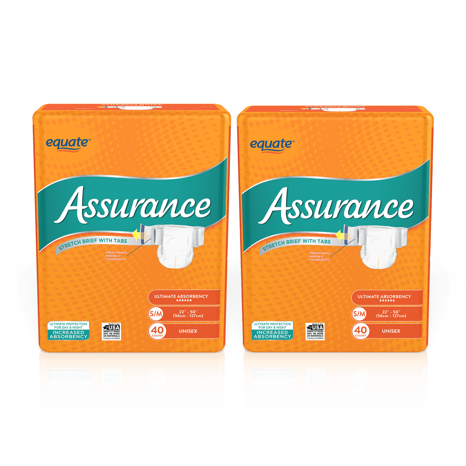 Assurance Unisex Incontinence Stretch Briefs With Tabs, Ultimate
