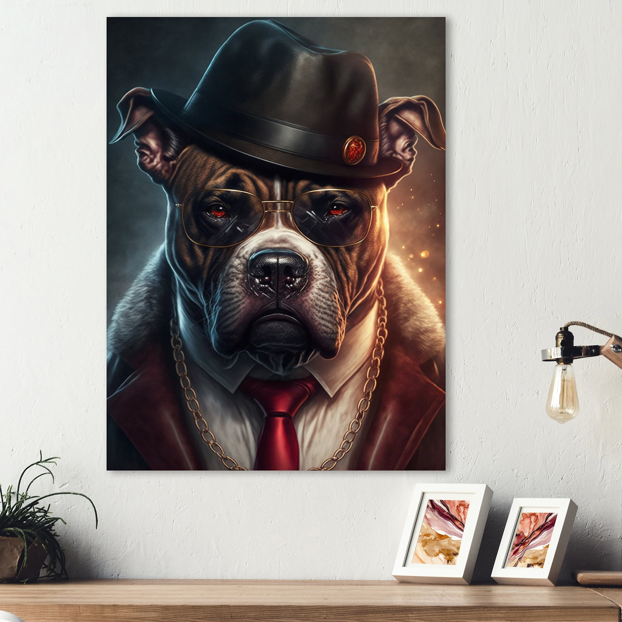Designart Mafia Pitbull III Canvas Wall Art