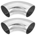 thumbnail image 1 of Tubo curvado de acero inoxidable SS304 90 grados 2 piezas Unique Bargains Tono plateado, 1 of 7