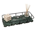 thumbnail image 2 of happimess Monarch 12" x 6" Modern Industrial Metal/Marble Scalloped Base Vanity Tray, Green/Black, 2 of 5