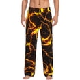 thumbnail image 1 of Fotbe Orange Lightning Pantalones de Pijama para Hombre, Pantalones de Dormir, Pantalones de Casa con Cintura Ajustable y Bolsillos-Large, 1 of 6