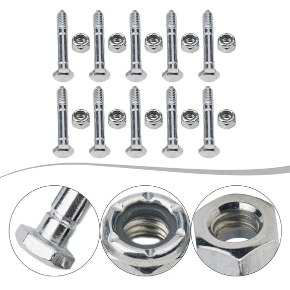Set Of 10 Shear Pins And Lock Nuts For Ariens 510015 51001500 And For Snapper 13865 709155 Compatible With Multiple Models