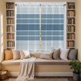 thumbnail image 3 of Blue Ombre Stripe Kitchen Curtains, Farmhouse Striped Gradient Light Filtering Window Curtain Panels, 2Pcs Rod Pocket Window Treatments Set for Living Room Bathroom Bedroom 42x63 Inches, 3 of 9