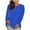 Blue, variant on cocolona Womens Plus Size Tops Fall Casual Loose Crew Neck Long Sleeve Shirts Solid Trendy T-shirts Blouses