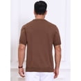 thumbnail image 3 of DARING DIVA Men's Houndstooth Summer Short Sleeve Casual Knit Polo Shirt M Brown, 3 of 7