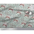 thumbnail image 2 of Soimoi Green Silk Fabric Leaves,Berries & Bird Folk Art Decor Fabric Printed Yard 42 Inch Wide, 2 of 3