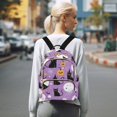 thumbnail image 7 of FORMRS Mini Backpack Purse for Women Travel Daypack Casual Shoulder Bag, Purple Halloween Pattern, 7 of 7