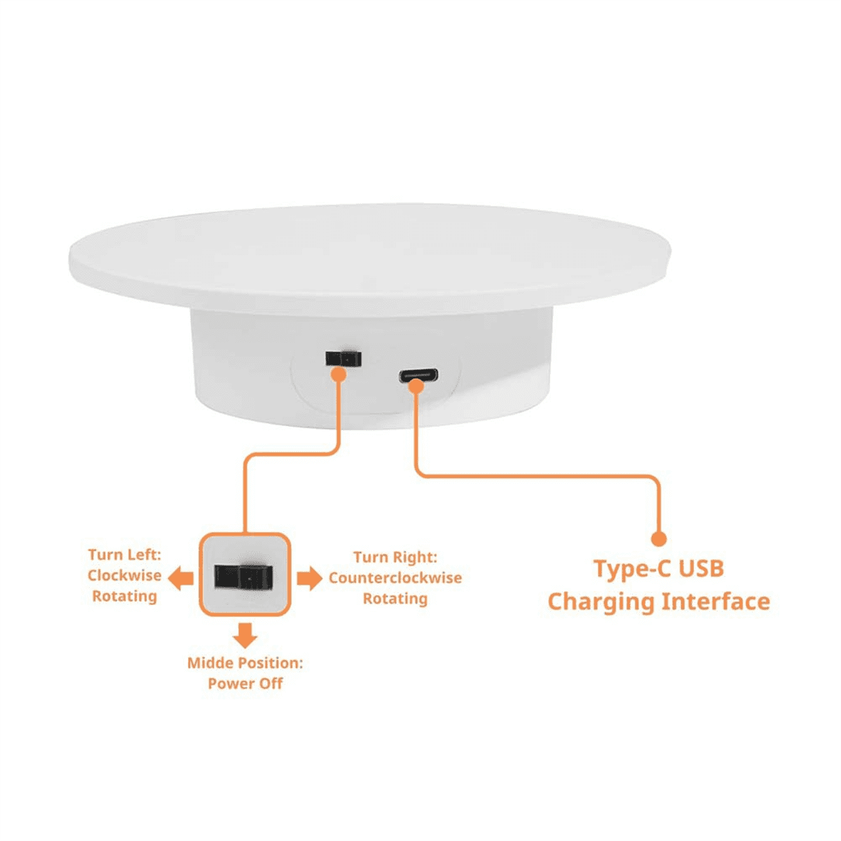 Motorized Rotating Display Stand, 360 Electric Rotary Turntable Base Lazy , Load-Bearing 11Lbs, for Photography