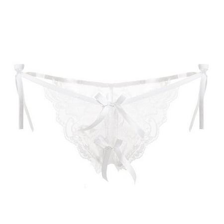 

NECHOLOGY Hi Cut Panties for Women Women Panties Transparent Open Thong Low Waist Tie T Pants Control Underwear for Women Underpants White One Size
